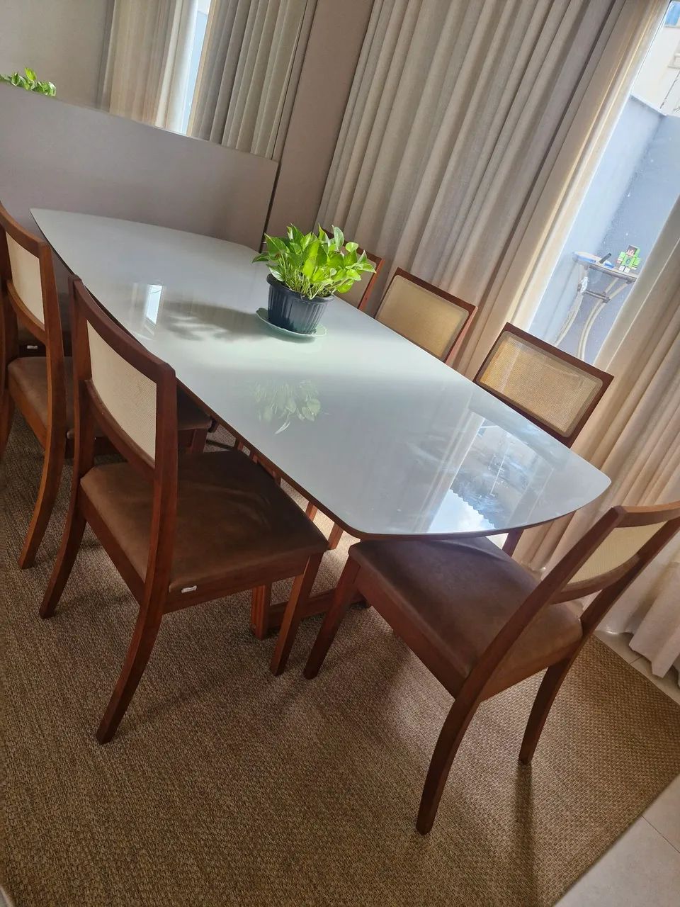 Mesa com tampo de vidro super estilosa - Foto 4