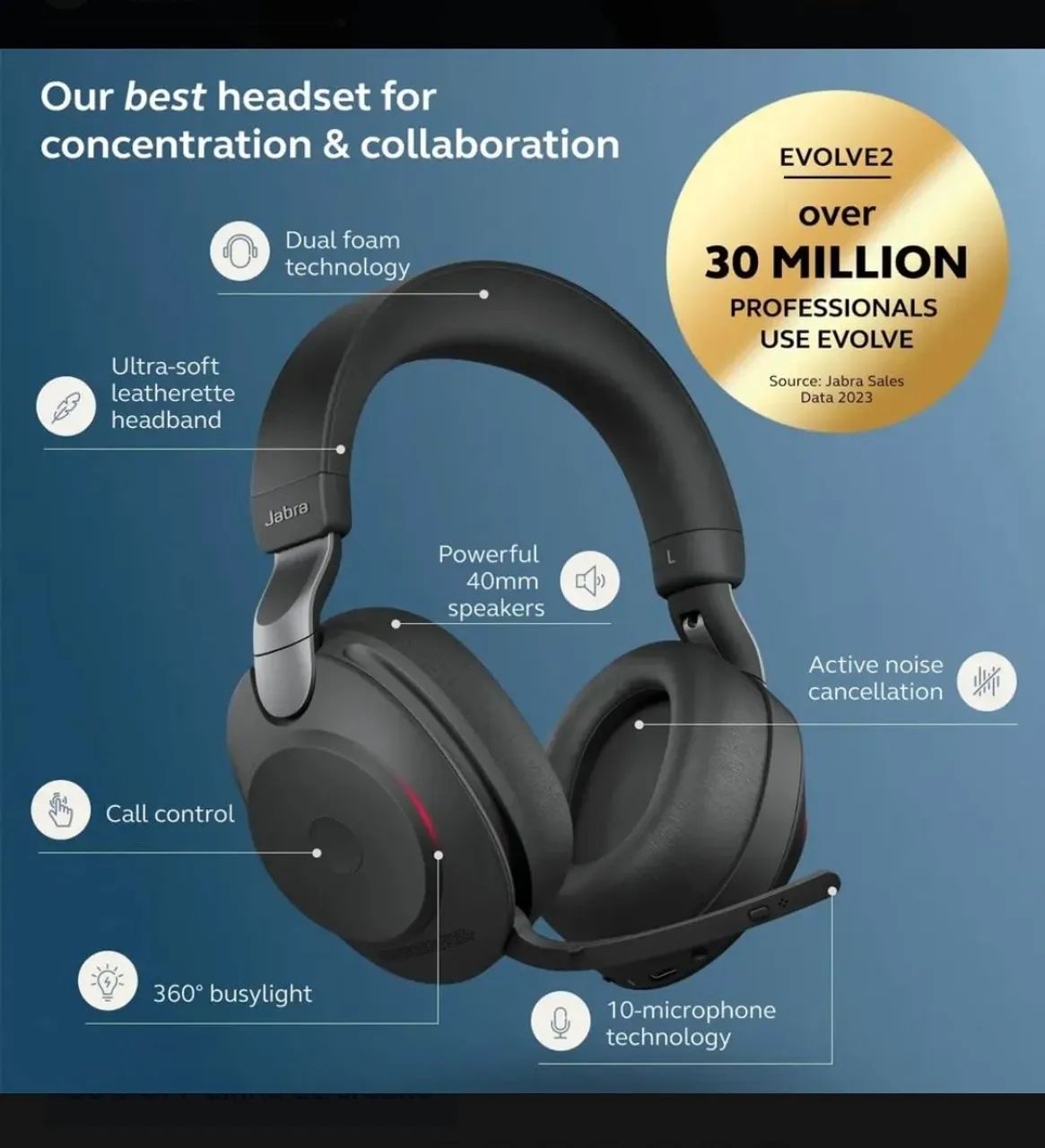 Headset Jabra Evolve2 85 - Foto 2