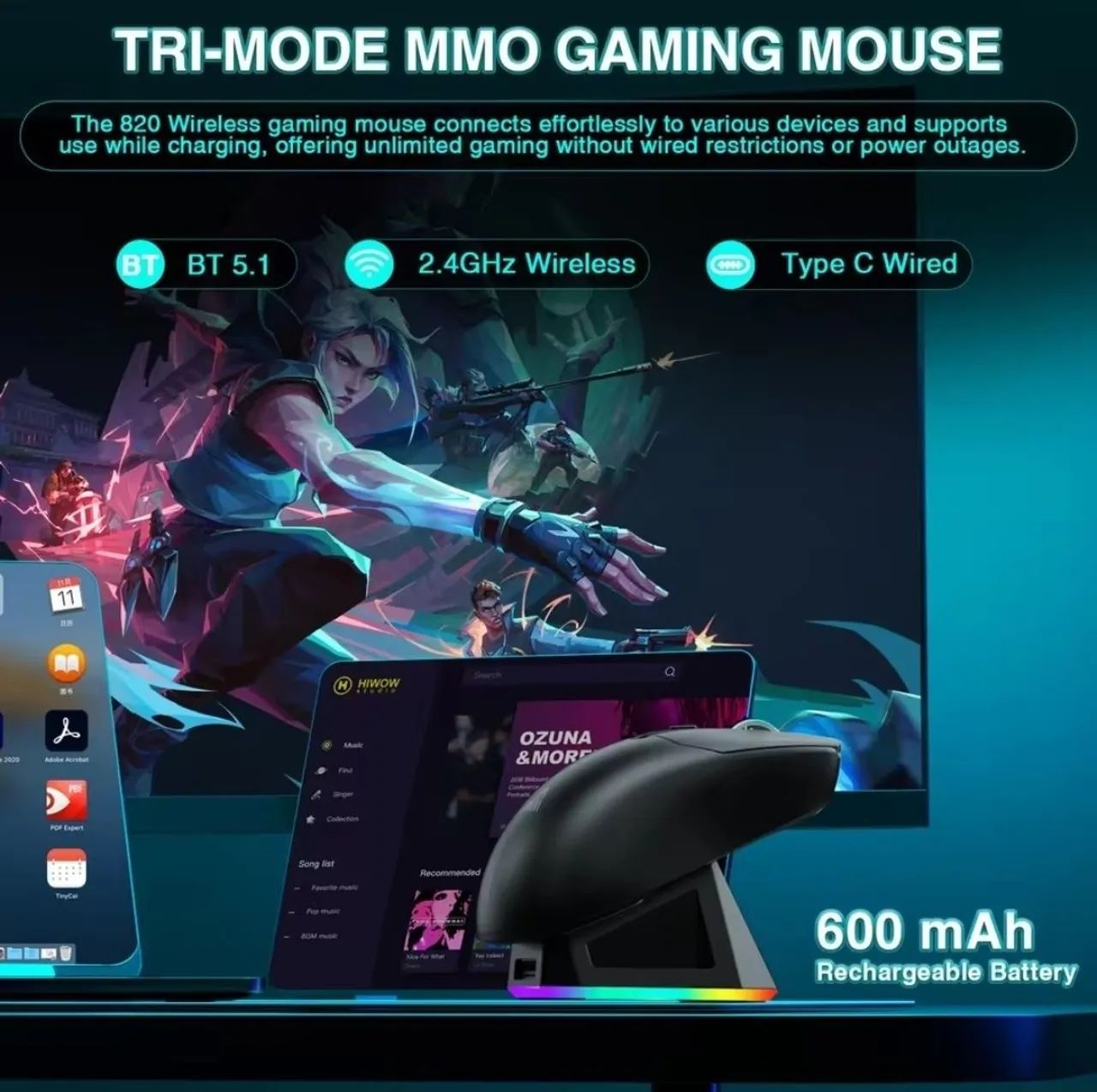 Mouse Gamer Tri Mode - Foto 5