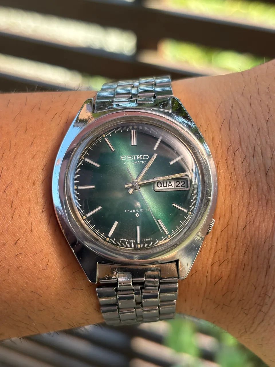 Relógio Seiko Automático Verde 17 Jewels