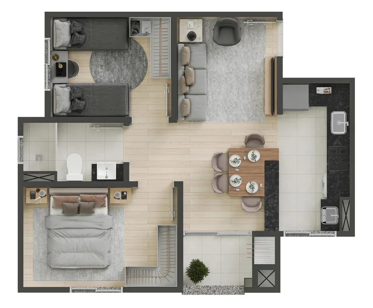 PLANTA 48m²