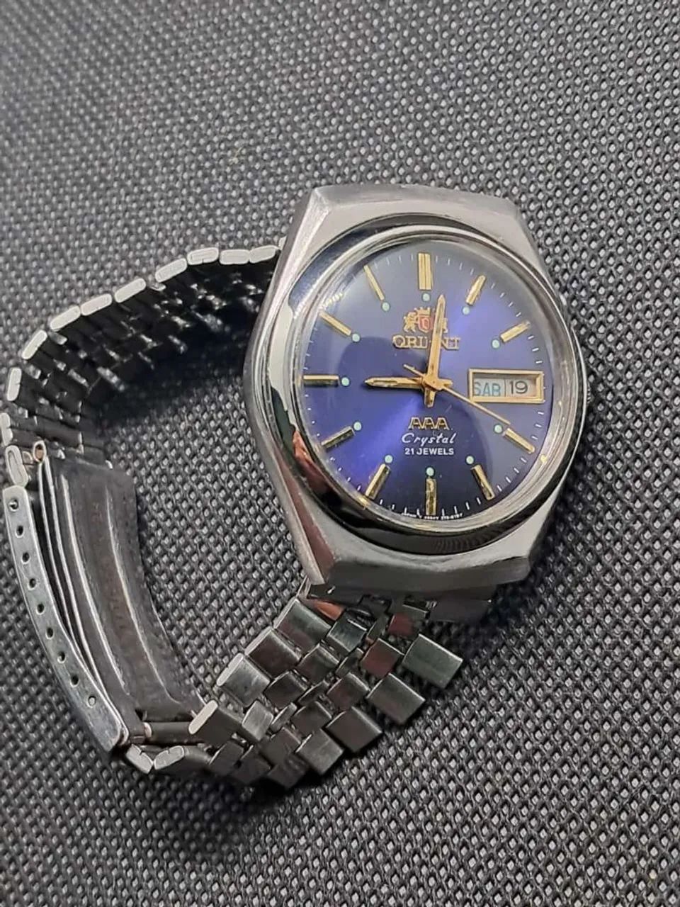Orient automático fundo azul 