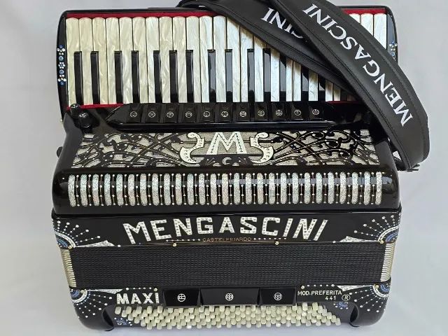 Acordeon 120 Baixos Mengascini Polifônica "Já Eletrificada" - Foto 2