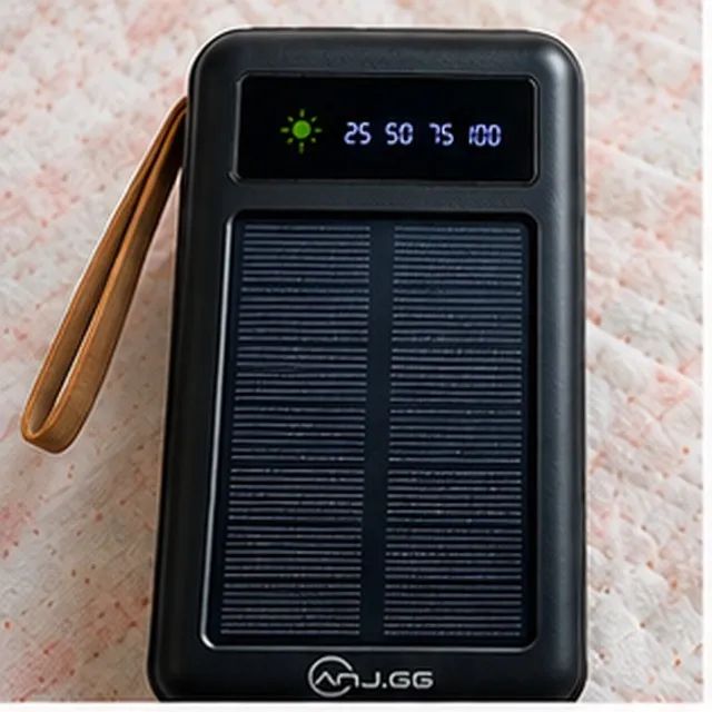 Power Bank 20000mAh Solar com Cabos Integrados + Lanterna