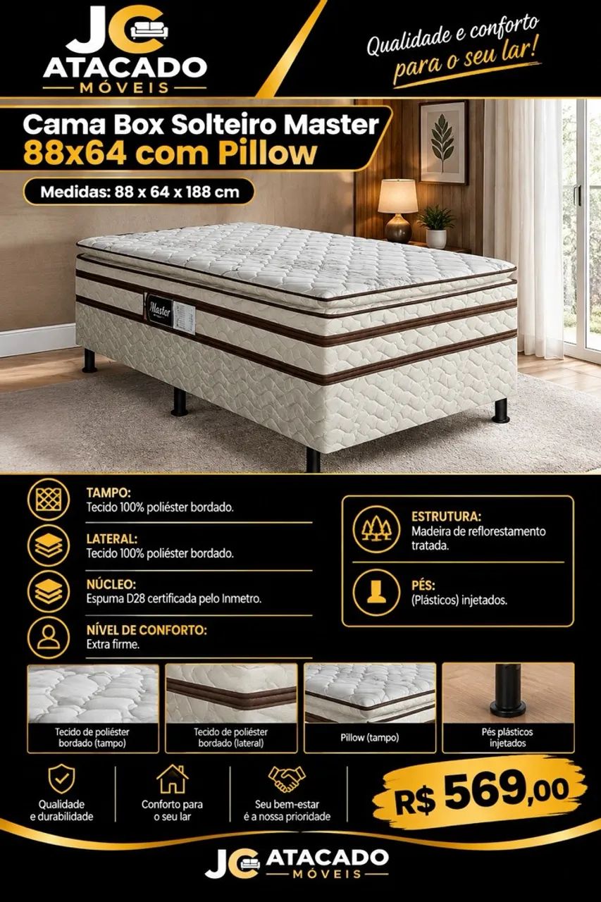 Cama Box Solteiro Master
