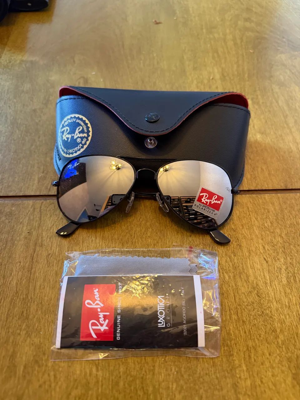 Óculos estilo Aviator com acessórios Ray-Ban - lentes polarizadas
