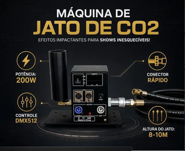 Máquina De Névoa Jato Co2 Show Dj Eventos Dmx - Outros Itens de