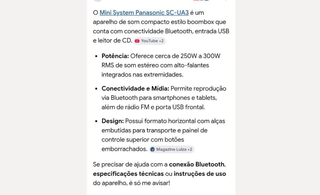 Bombom Panasonic SC-UA3, em perfeito estado  - Foto 5
