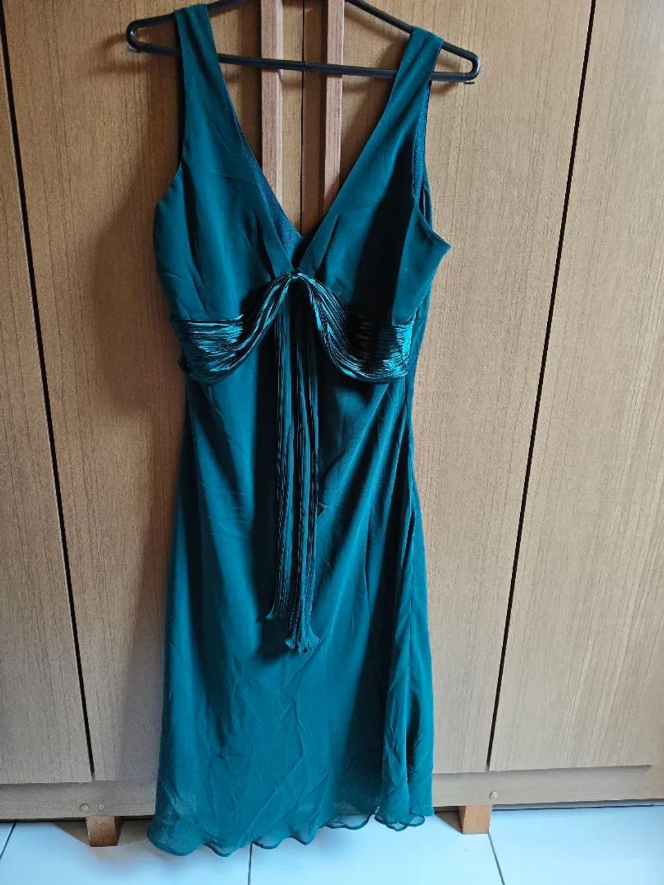 Vestido de festa verde esmeralda g