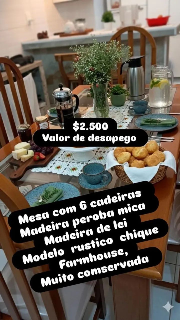 Mesa com 6 cadeiras 65570169307650124