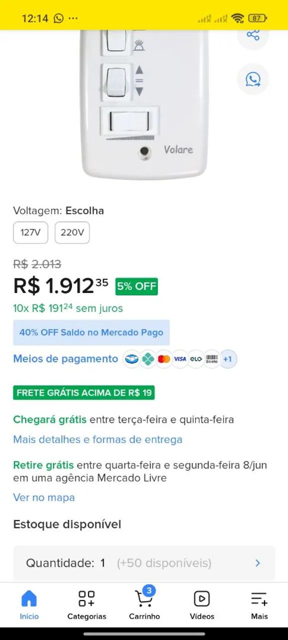Ventilador de teto 