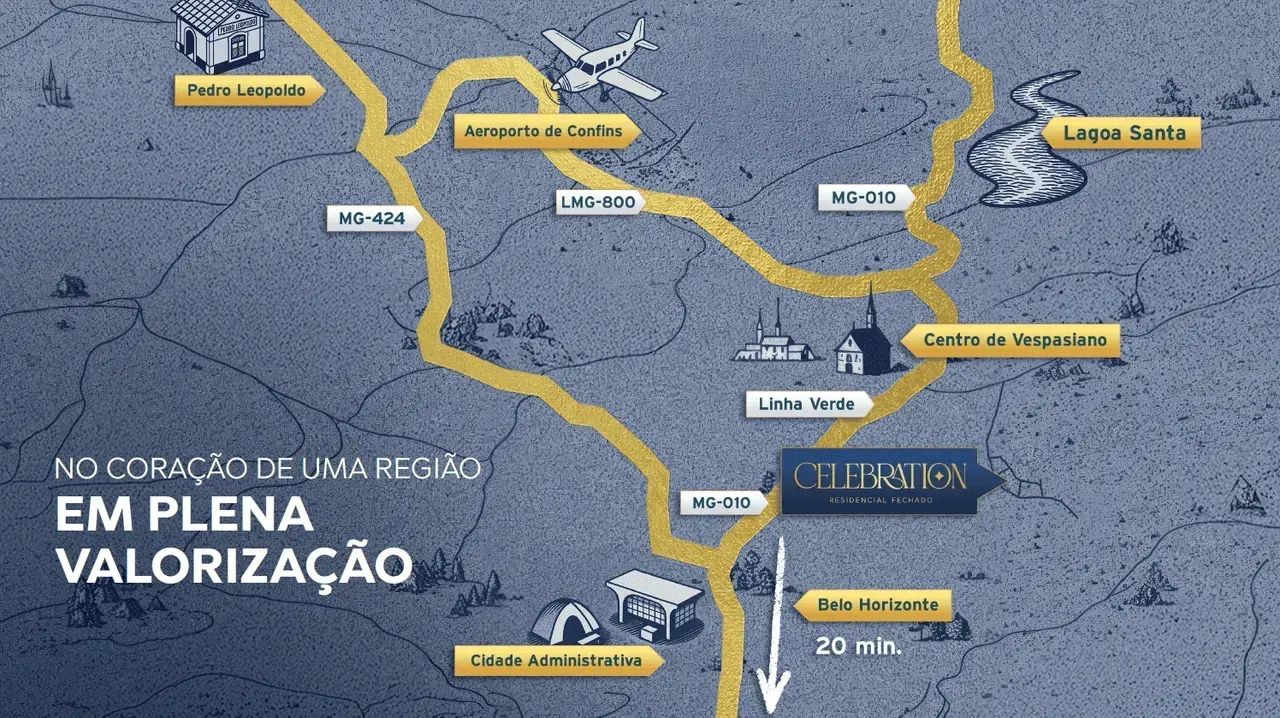 Lotes no Condomínio Celebration em Vespasiano de 360 metros! - Foto 5