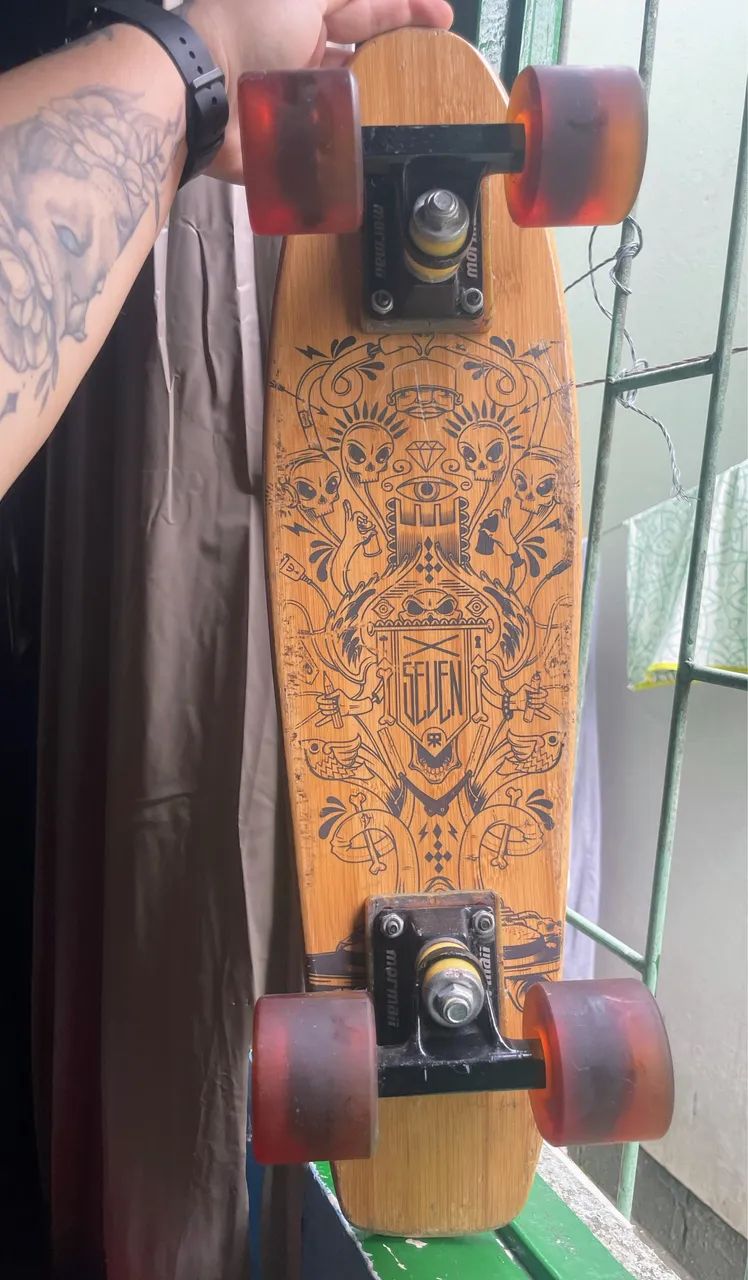 Skate mini cruiser seven bambu 22 polegadas