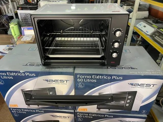 FORNO BEST 60 LITROS PLUS COM ESPETO GIRATORIO NOVO