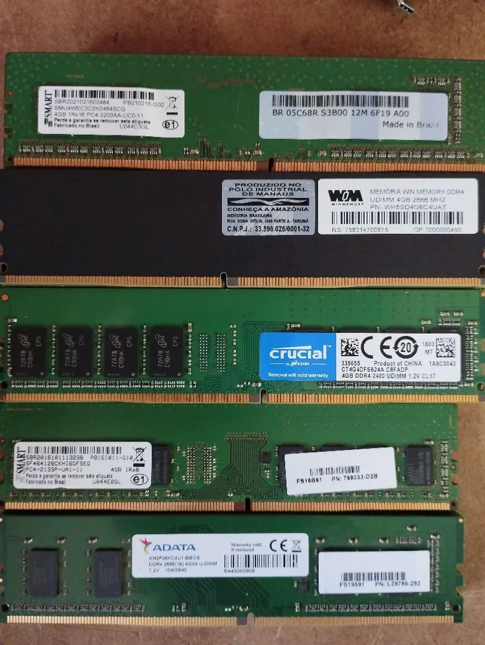 Lote 33 memória ddr4 4gb desktop 