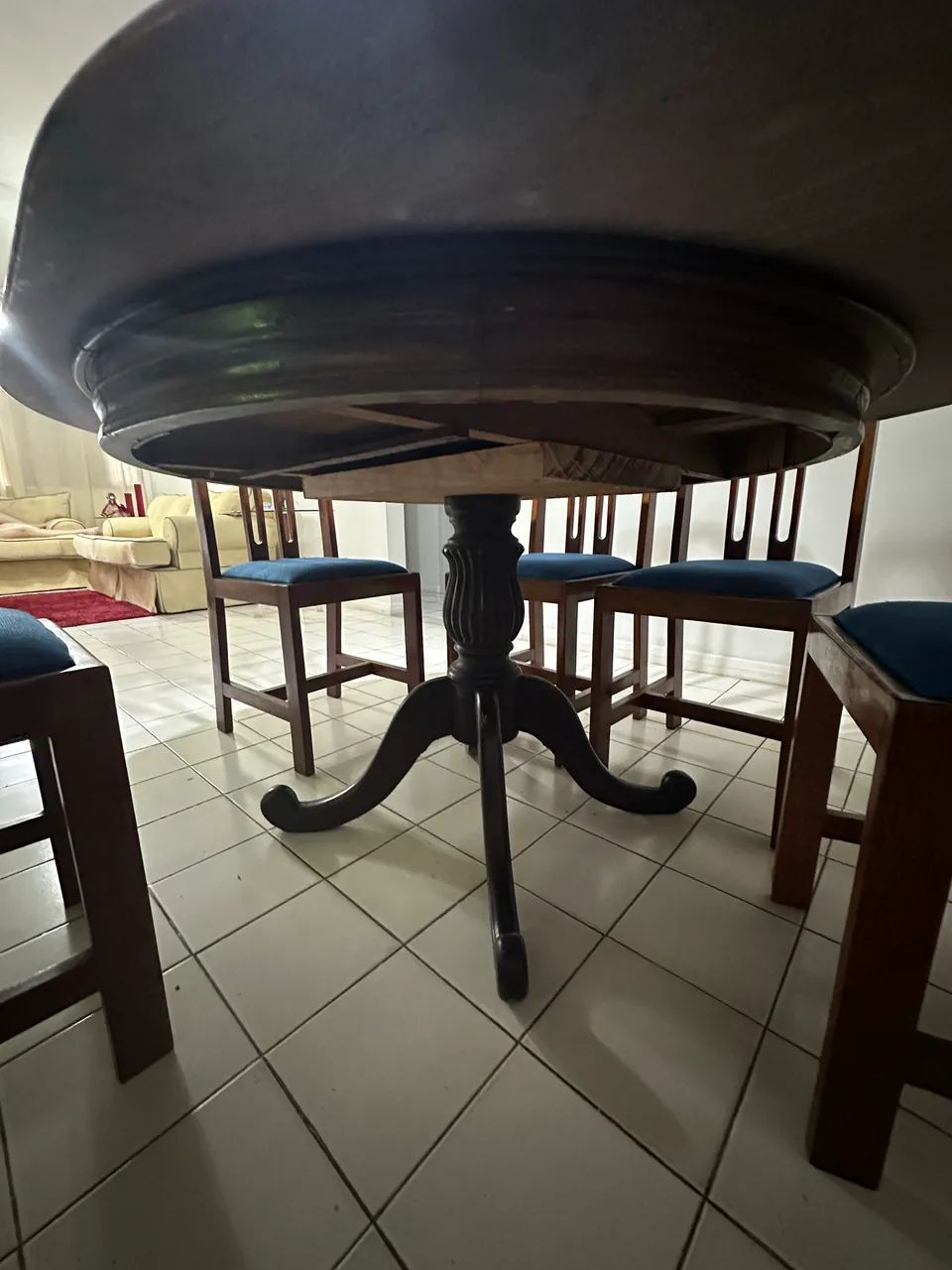 Mesa e buffet de madeira maciça com pedra natural - Foto 4