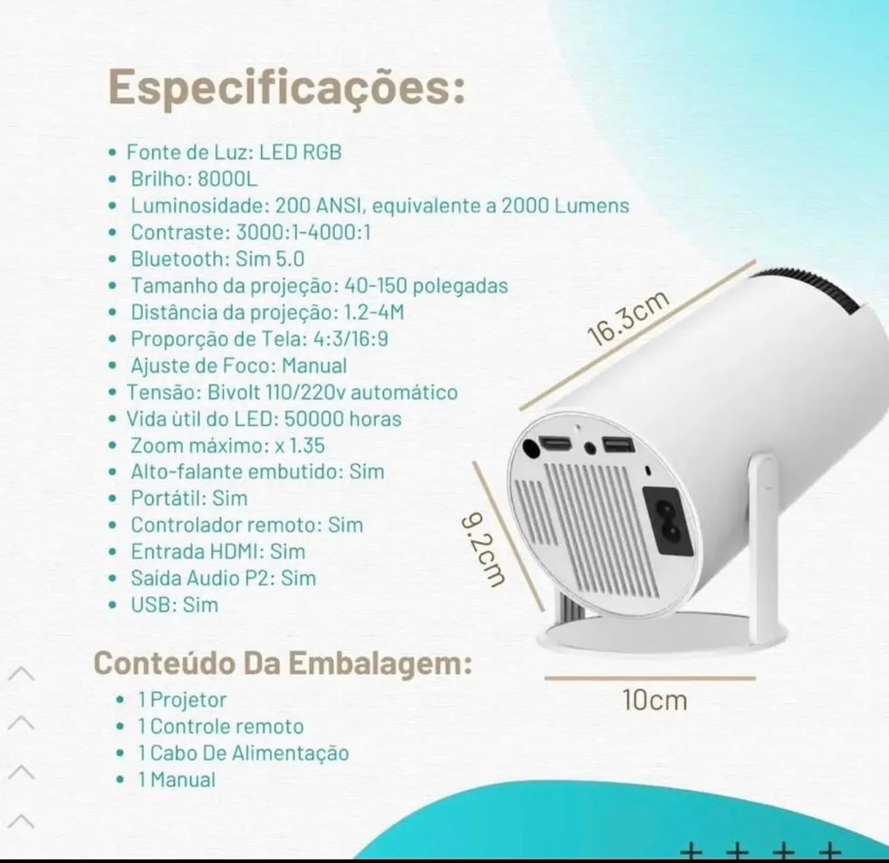 PROJETOR PORTÁTIL COM WI-FI - Foto 3