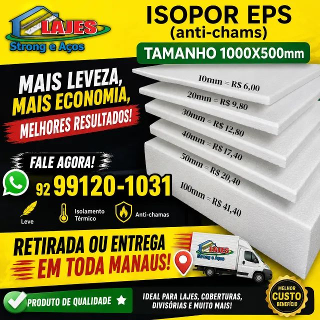 ISOPOR EPS ANTI-CHAMAS PARA FORRO OU PAREDES