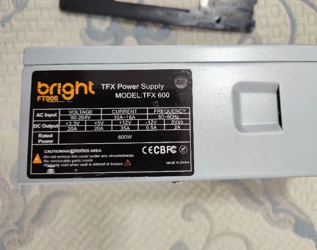 Fonte Tfx 600w Manual Bivolt Para Pc Slim E Gamer Bright - Foto 2
