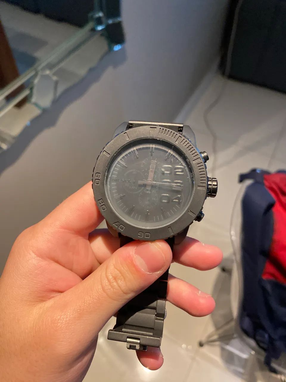 Relógio Diesel Chronograph All-Black Original (DZ-4228)