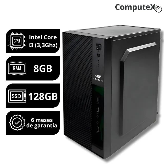 Computador Novo Escritório e Estudos | Core i3 8Gb 128Gb