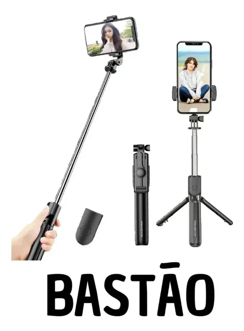 Pau De Selfie Giratório 360 Com Ajuste De Ângulo