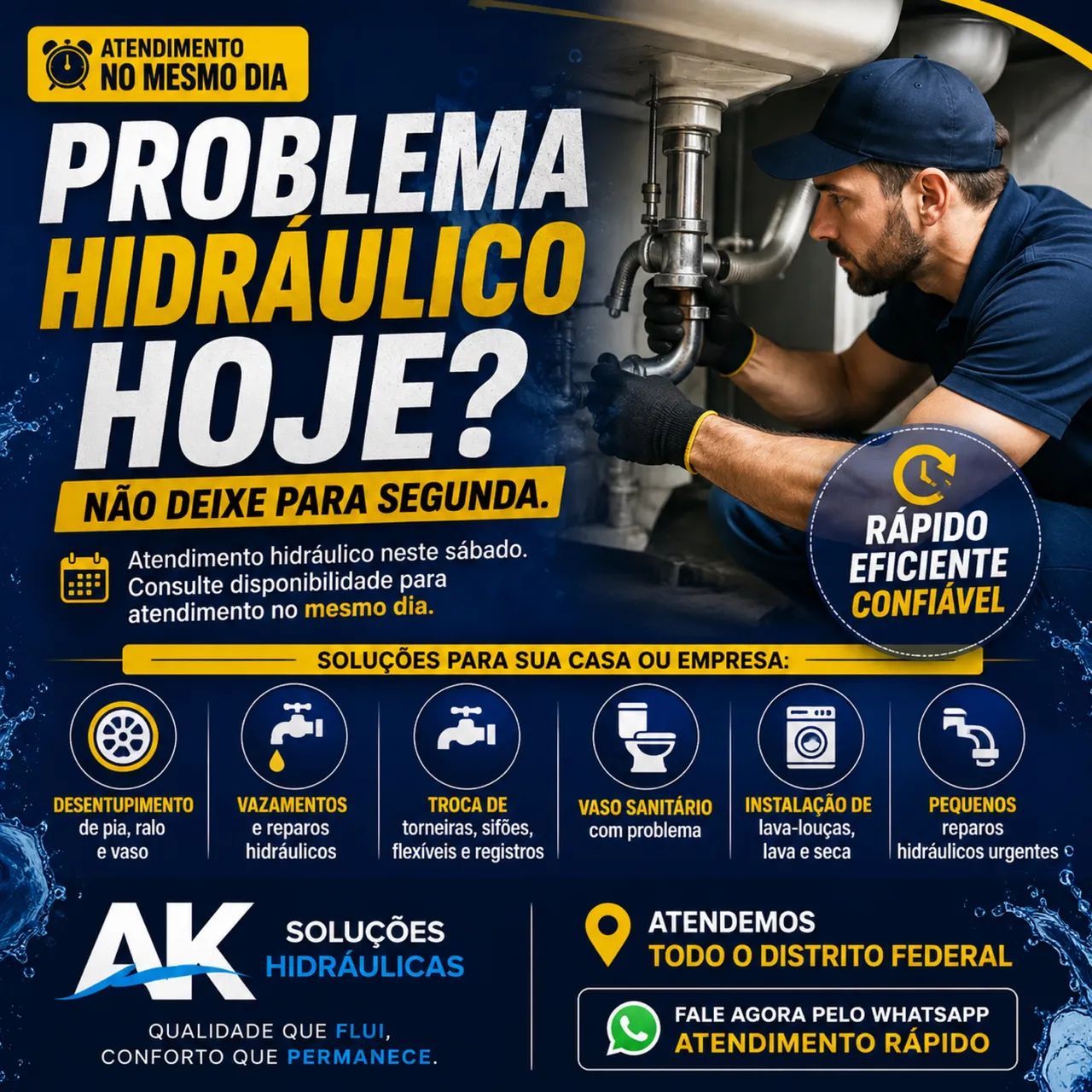Bombeiro hidráulico urgente encanadr 