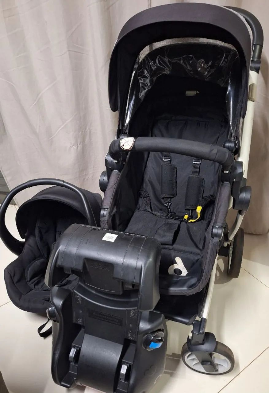 Carrinho de bebê dzieco Moisés com bebê conforto com base  - Foto 4