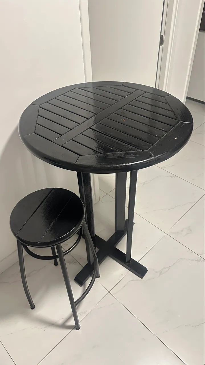 Mesa para deck alta + 1 banqueta - Foto 2
