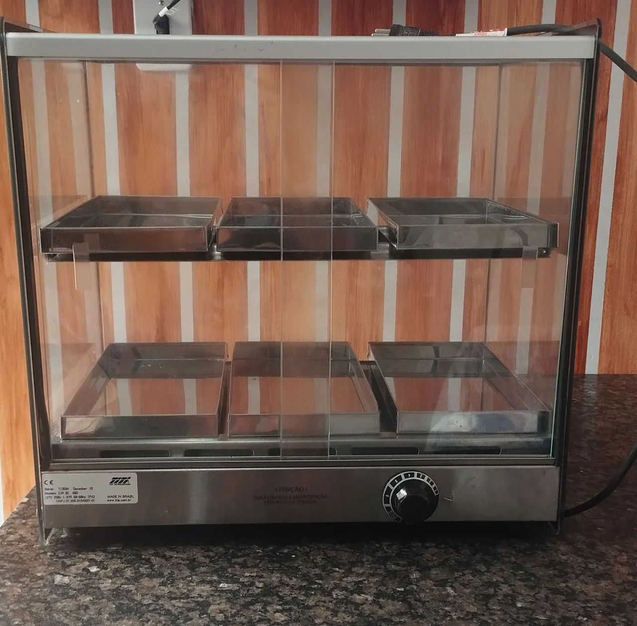 Expositor de salgado elétrico 