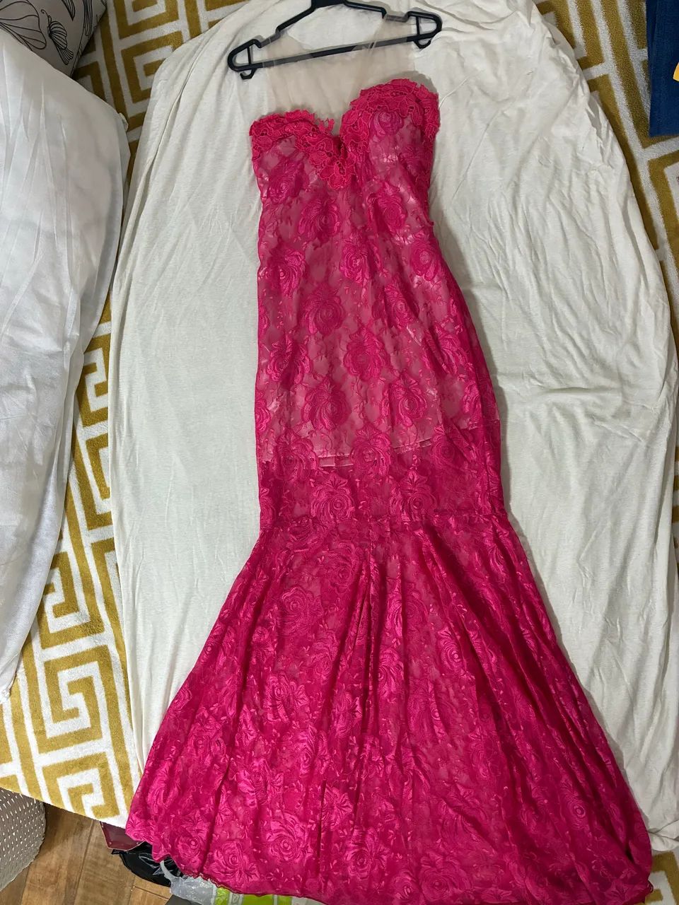 VESTIDO MADRINHA ROSA CHICLE RENDA - Foto 2