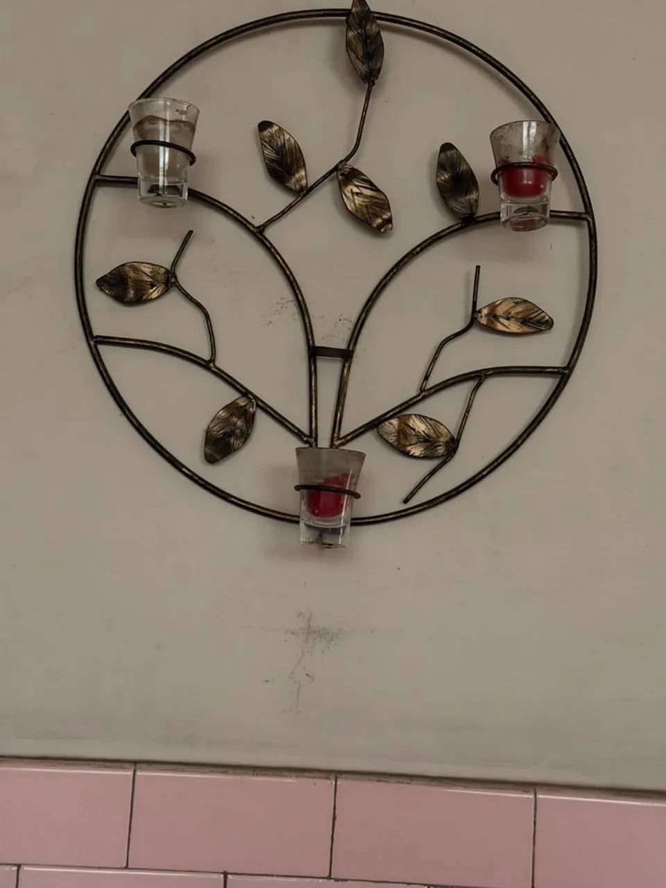 Mandala de parede em ferro  velas - Foto 3