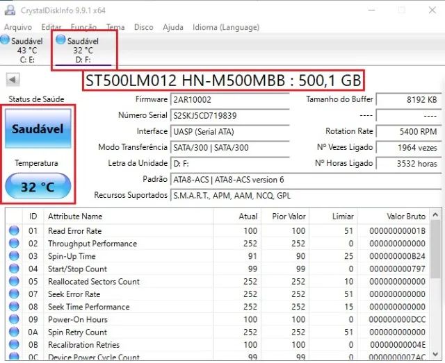 HD Samsung 500GB 2,5 Polegadas, ideal para Notebook, PC Com Windows10 ou formatado testado - Foto 4