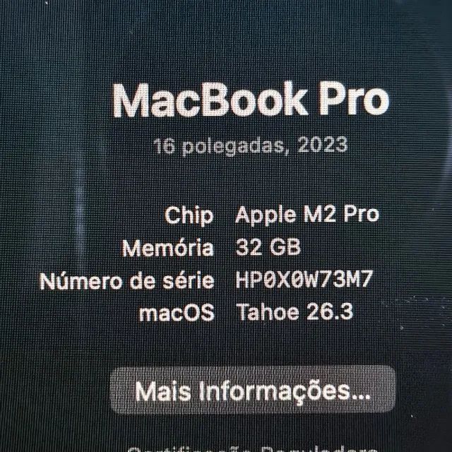 MACBOOK PRO 16" M2 PRO - 32GB/512GB - 86% SAUDE - SPACE GRAY - Foto 4