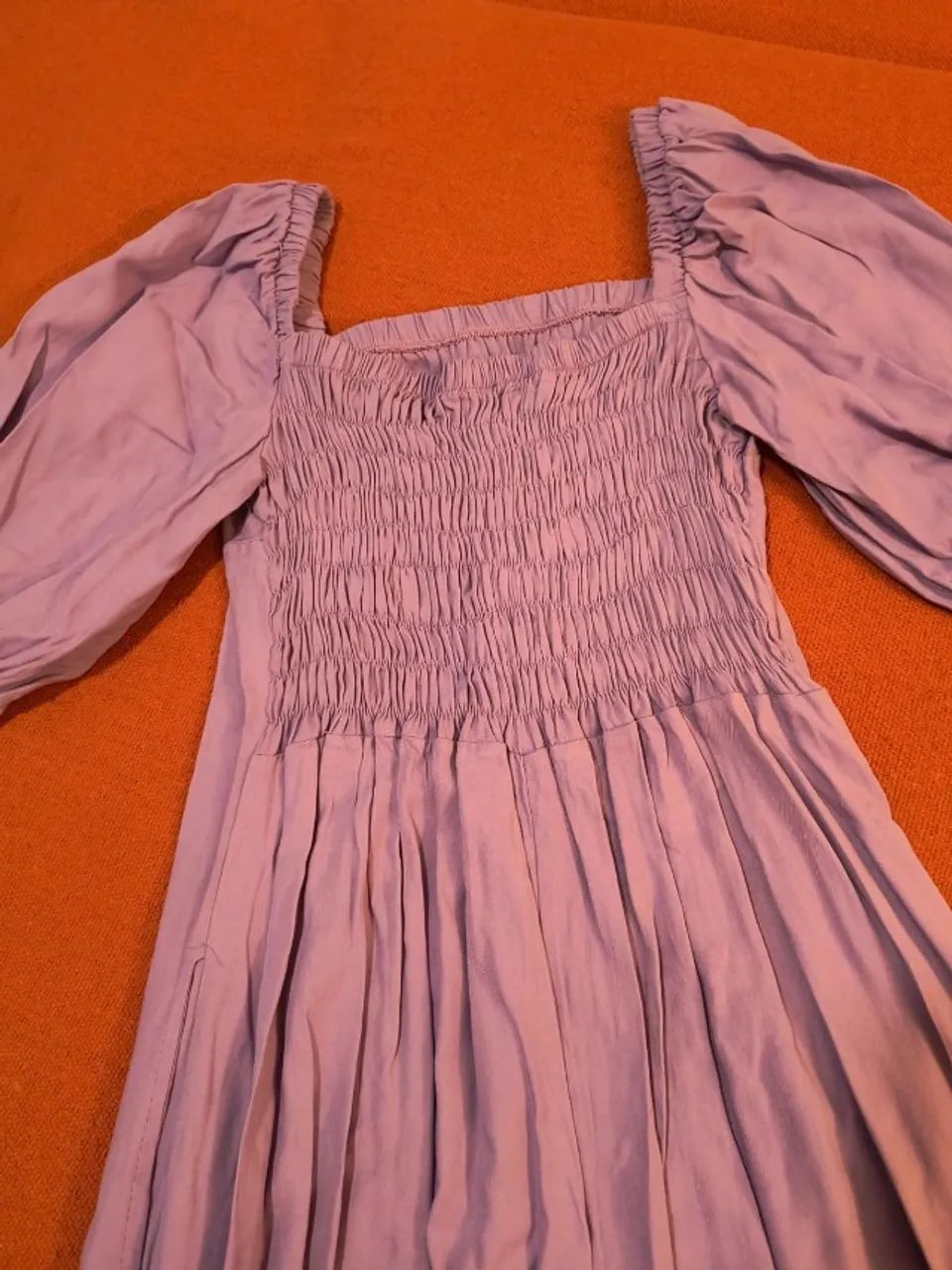 Vestido Lilás Manga Bufante  - Foto 2