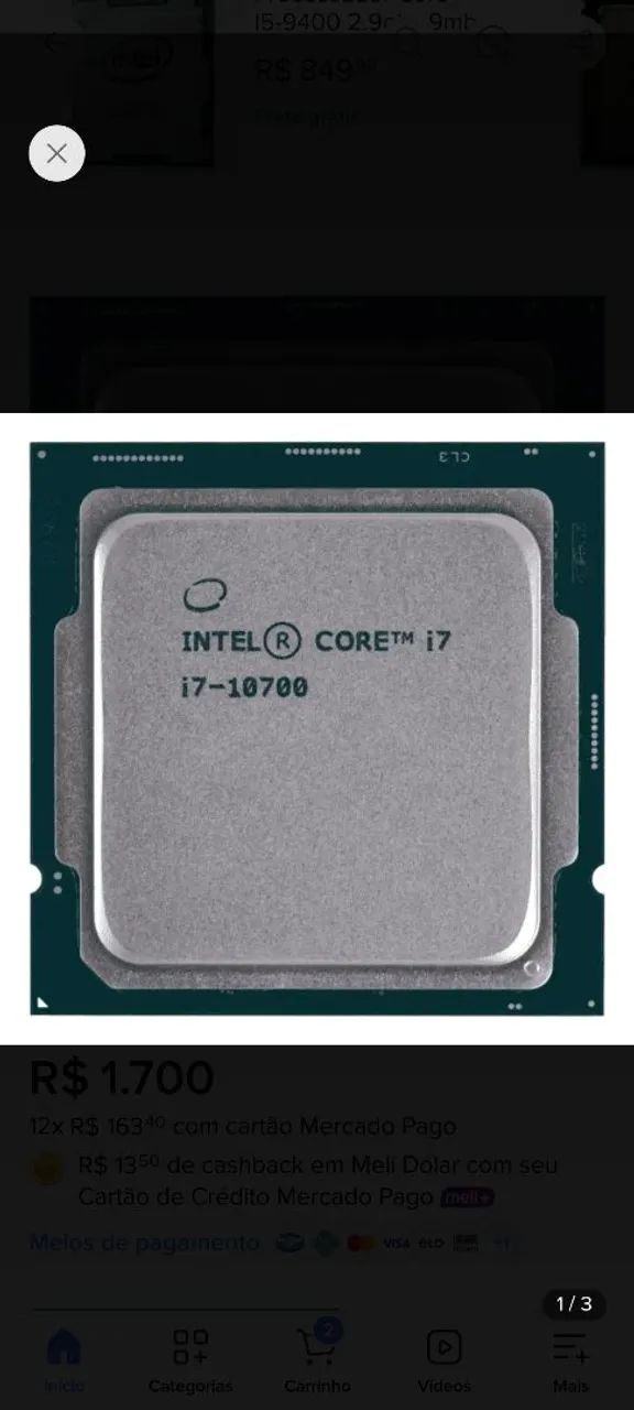 Processador i7 10 geração 10700