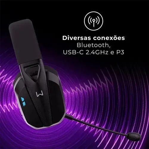Headset Gamer Wireless Warrior PH704 - Bluetooth, (PS5/PC/Xbox/Switch/Mobile) - Foto 2