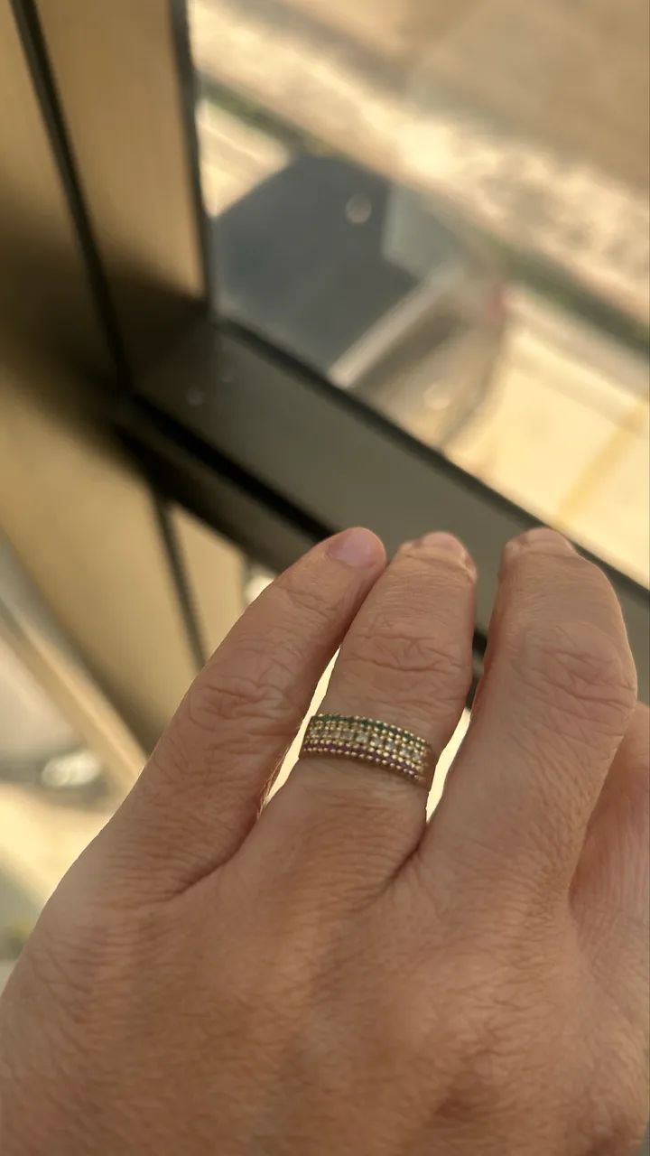 Lindo conjunto anel e brinco ouro 18k - Foto 3