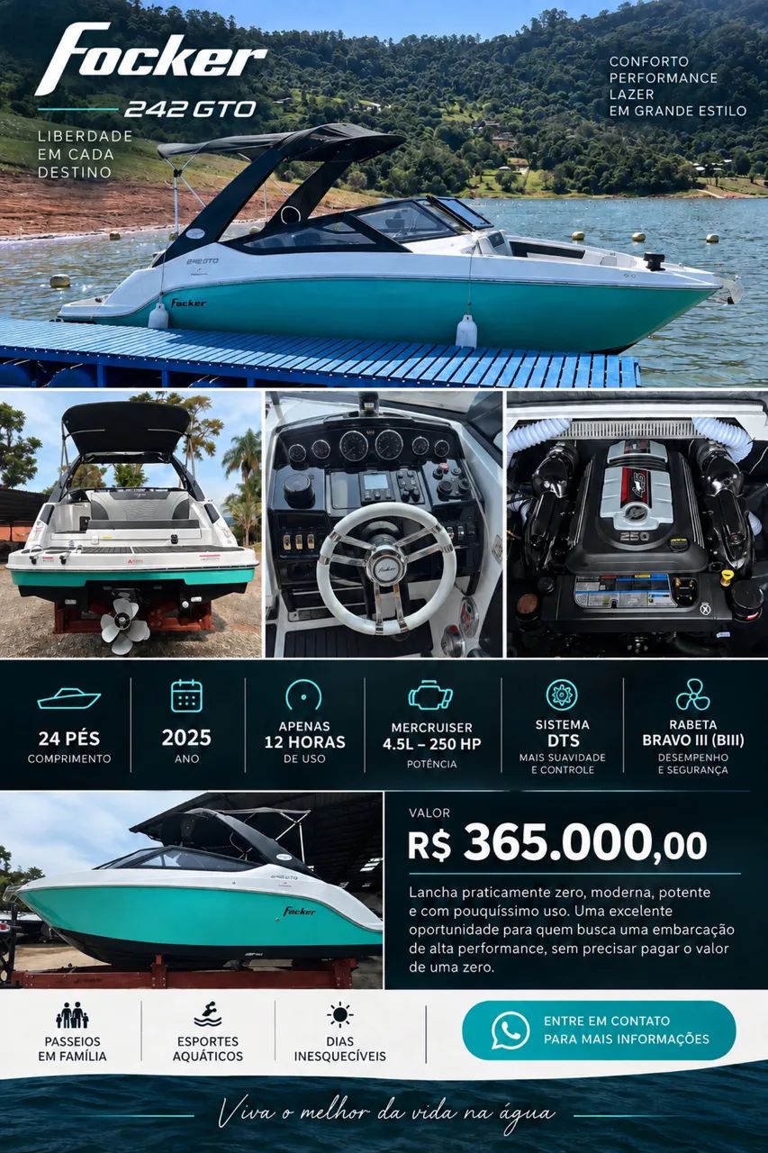 LANCHA FOCKER  24 PÉS 2025