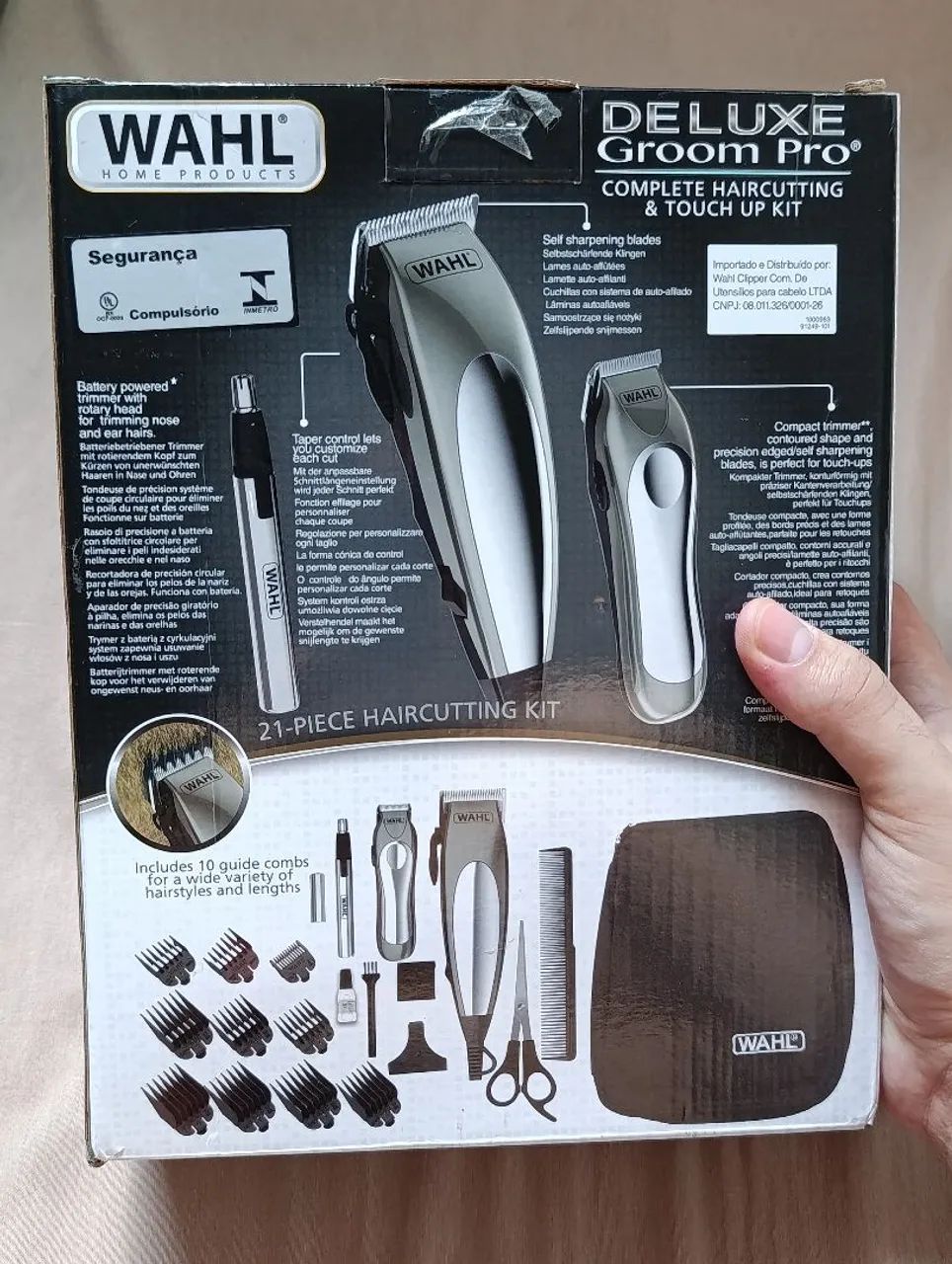 Kit Barbeiro Profissional Wahl Deluxe - Máquinas de Barbear, tesoura, pente e clipes - Foto 2