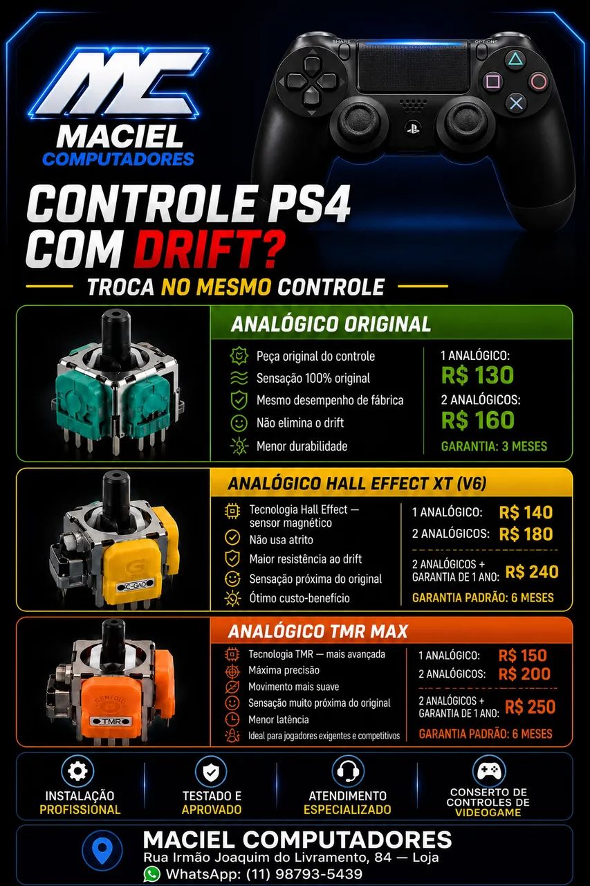 Conserto Controle Vídeo Game PS4 PS5 XBOX ONE SERIES S E X  - Foto 3