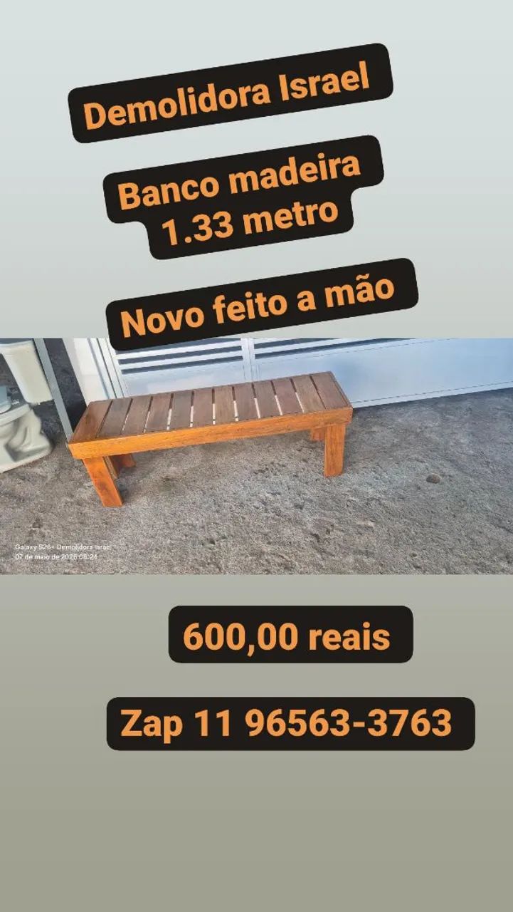 Banco madeira maciça feito a mão 