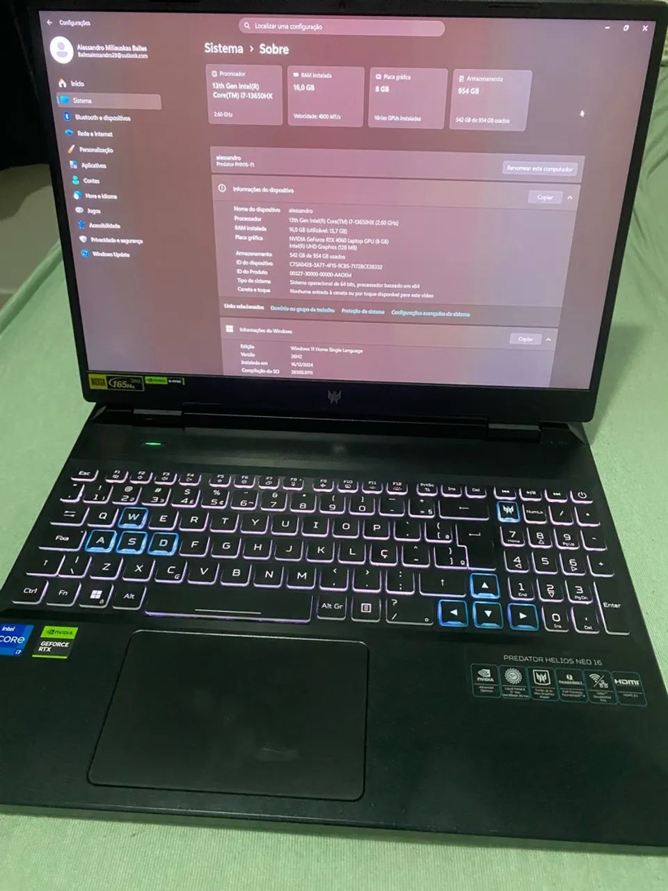 Notebook acer predator helios neo - Foto 4