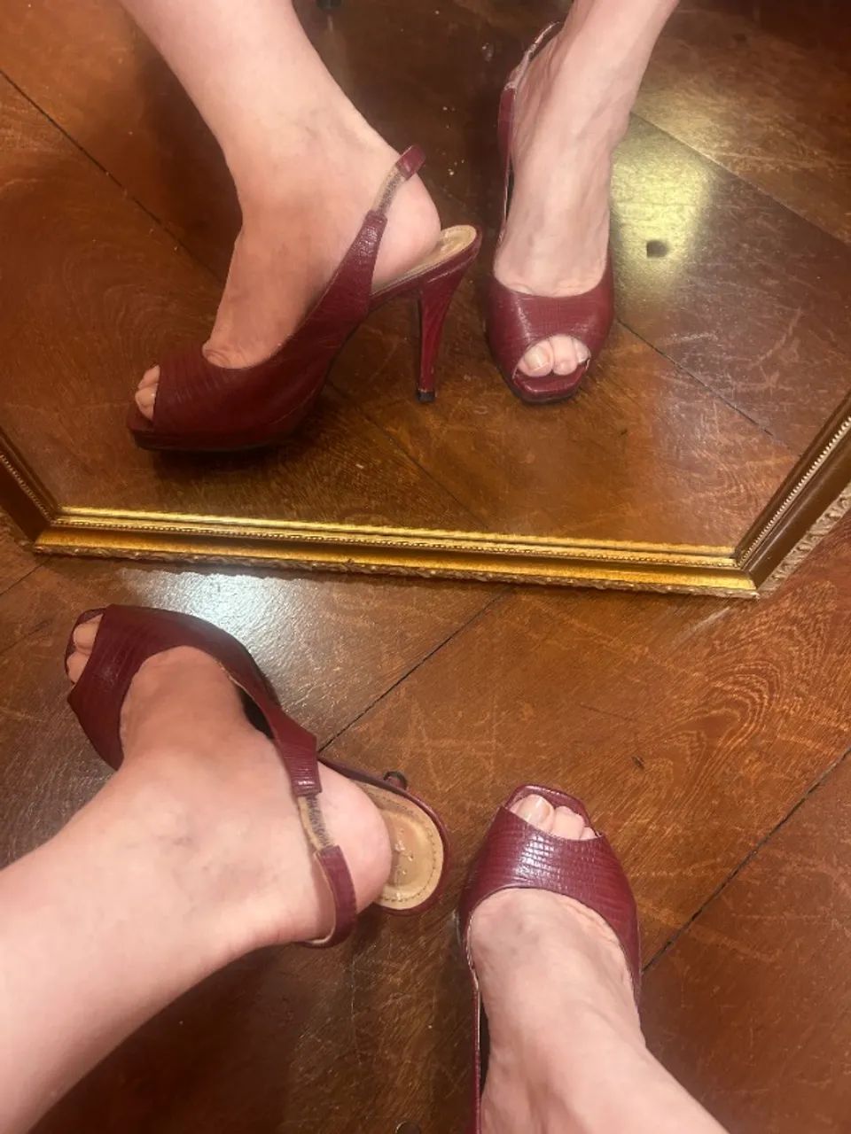 peep toe corello slingback vinho croco 38