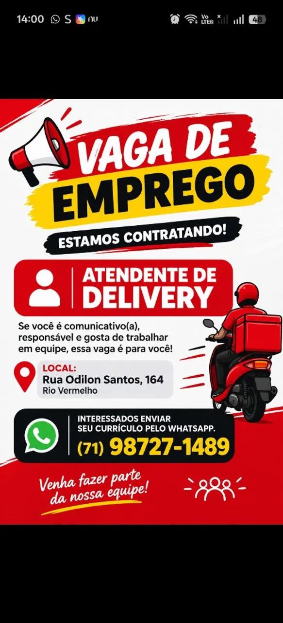 Vagas para atendimento 