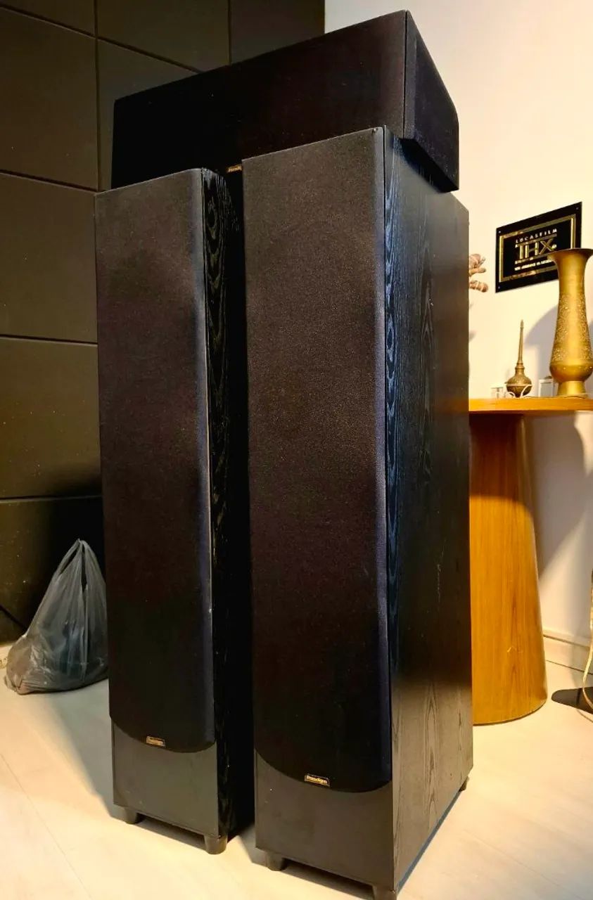 CAIXAS TORRE 3.0 ATIVAS TRIO PARADIGM MONITOR 90P + CC370 175 a 525w SUBATIVO 2x 8"