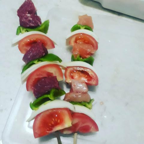 Prime espetos cru