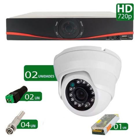 Kit CFTV 02 Câmeras dome infra hd 720p importado