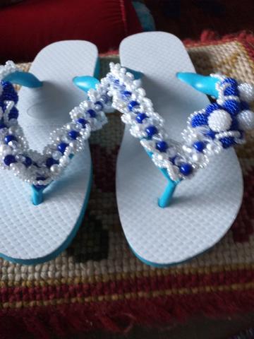 Chinelos havaianas e Ipanema Bordados com pérolas craqueladas - Foto 6