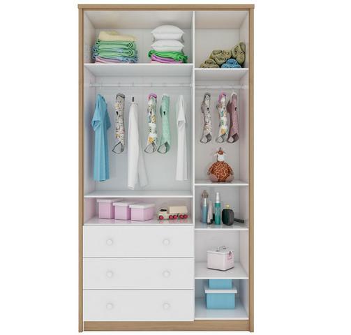 Frete Grátis* Roupeiro Infantil Guarda Roupas 3 Portas 3 Gavetas - Lipe *NOVO - Foto 3